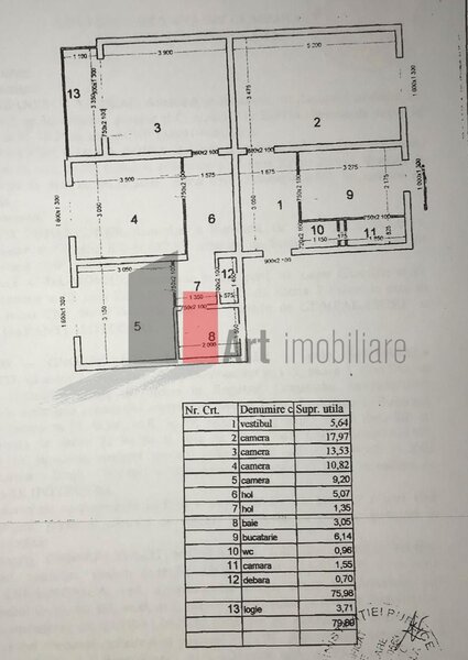 Brancoveanu, vanzare apartament 4 camere decomandat cu centrala,